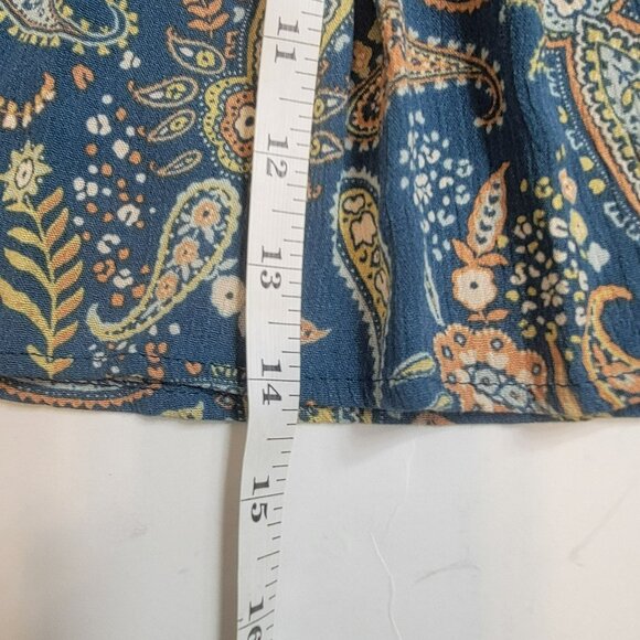 Honey & Sparkle Tank Top, Junior M, Blue & Yellow/Green Paisley, Front Tie, NWT - Picture 12 of 12